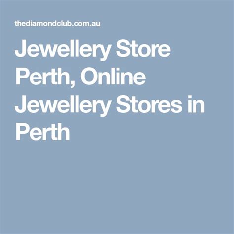 jewelry stores perth wa.